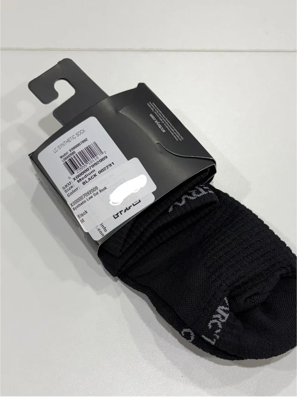 Arc’teryx Men's Medium Synthetic Low Cut Sock Black NWT Cushioned Breathable